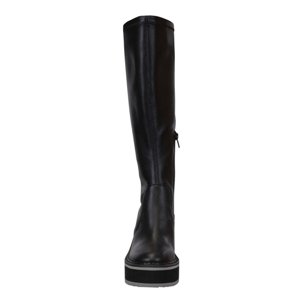 APEX in BLACK Wedge Knee High Boots