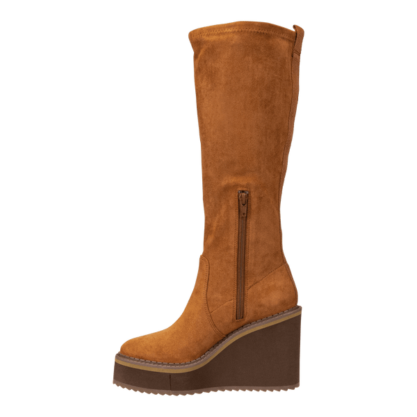 APEX in CAMEL Wedge Knee High Boots