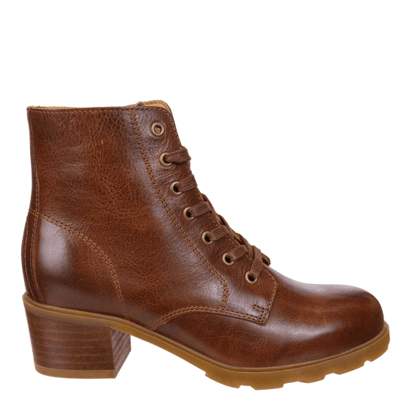 ARC in BROWN LEATHER Heeled Ankle Boots