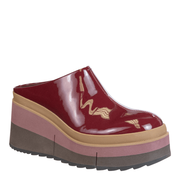 COACH in DEEP RED Platform Clogs