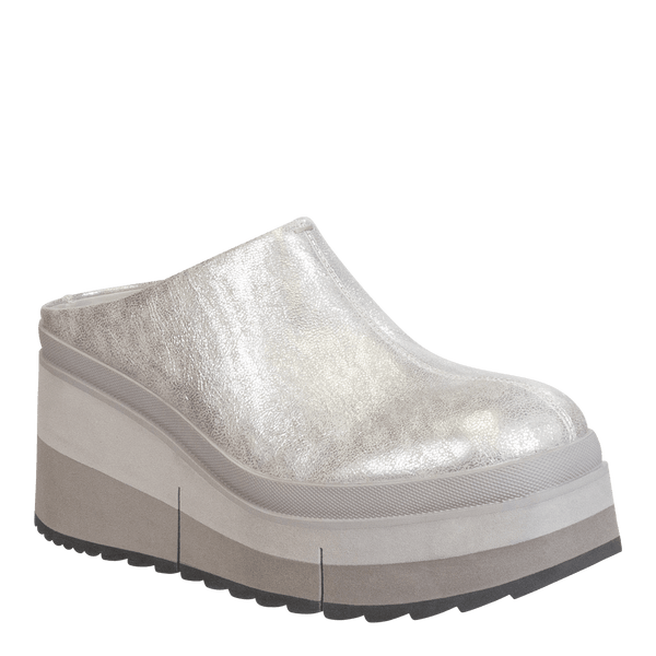 COACH in SILVER Platform Clogs