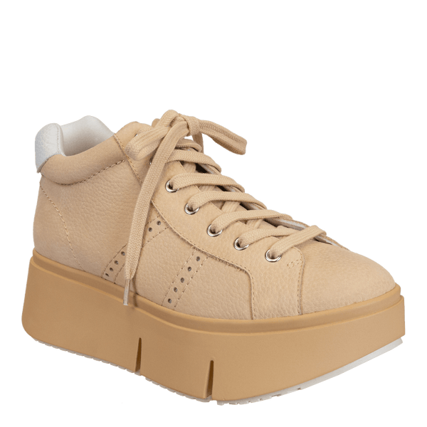 ESSEX in BEIGE Platform High Top Sneakers