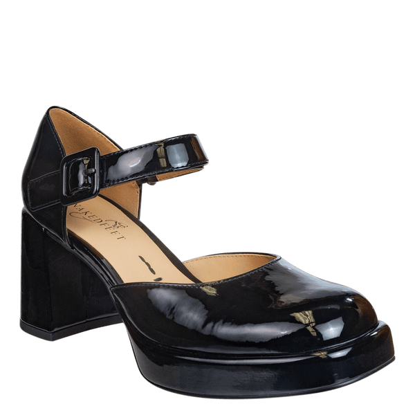 ESTONIA in BLACK PATENT Heeled Clogs