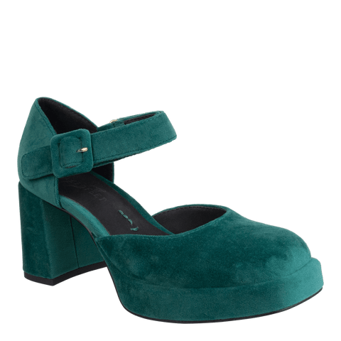 ESTONIA in EMERALD Heeled Clogs