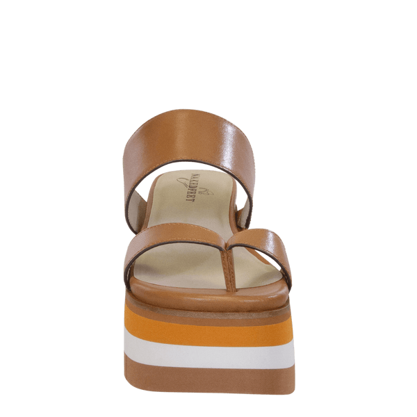 FLUX in TAN Platform Sandals