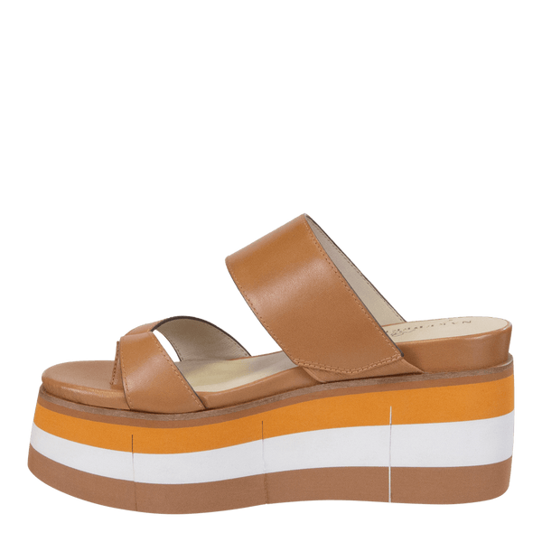 FLUX in TAN Platform Sandals