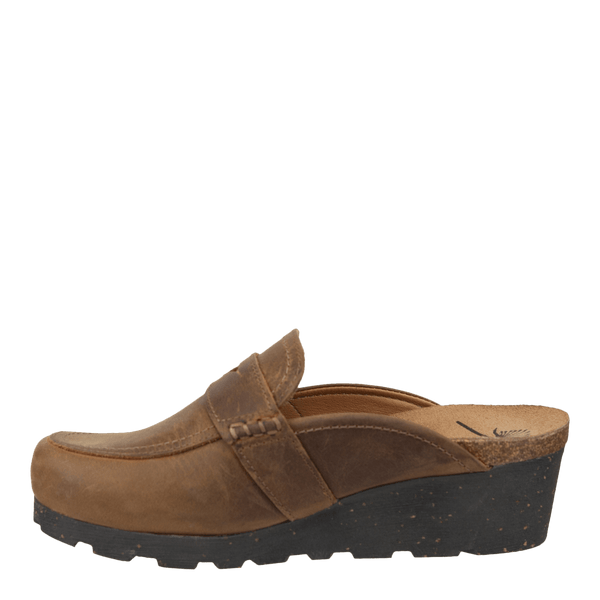 HOMAGE in BROWN Wedge Clogs