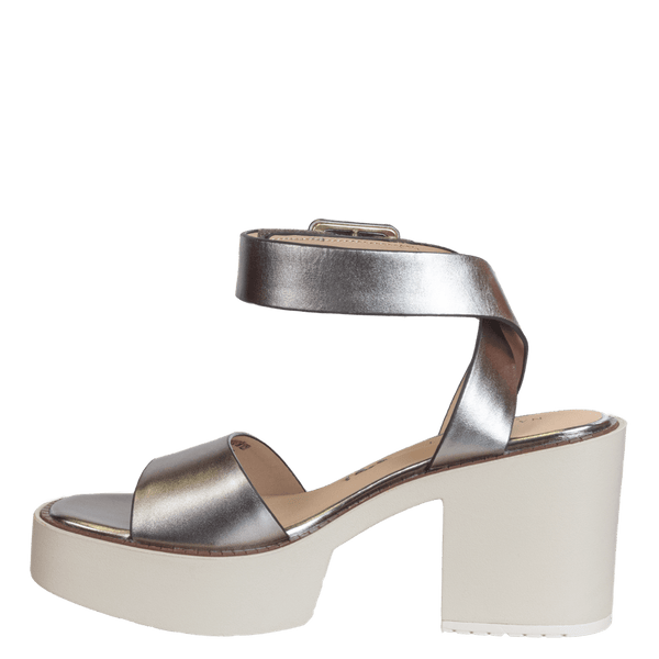 ICONOCLAST in GUNMETAL Heeled Sandals