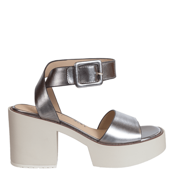 ICONOCLAST in GUNMETAL Heeled Sandals
