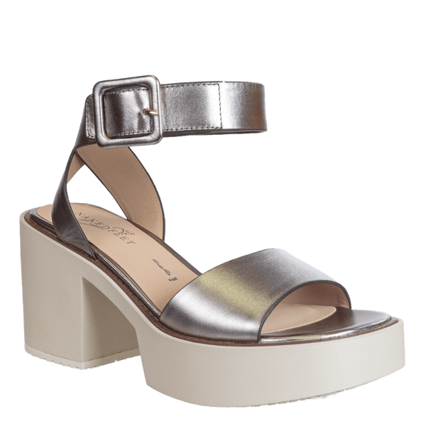 ICONOCLAST in GUNMETAL Heeled Sandals