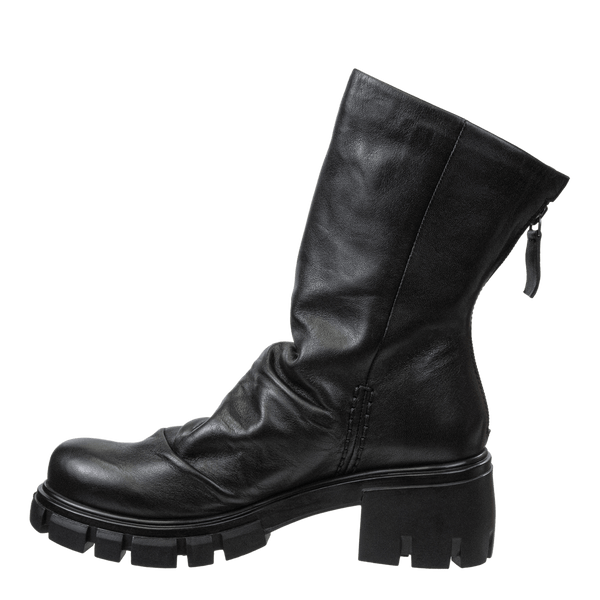PROTOCOL in BLACK Heeled Mid Shaft Boots