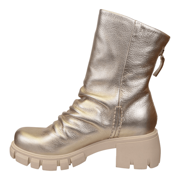 PROTOCOL in GOLD Heeled Mid Shaft Boots