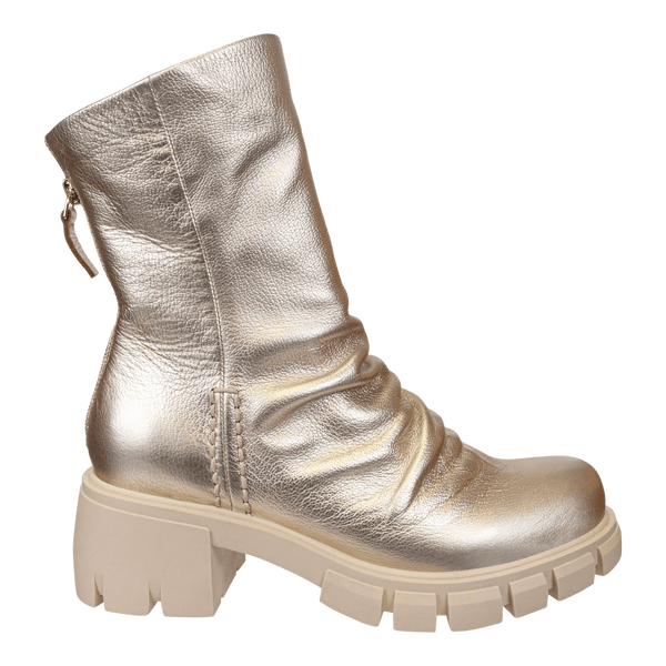 PROTOCOL in GOLD Heeled Mid Shaft Boots