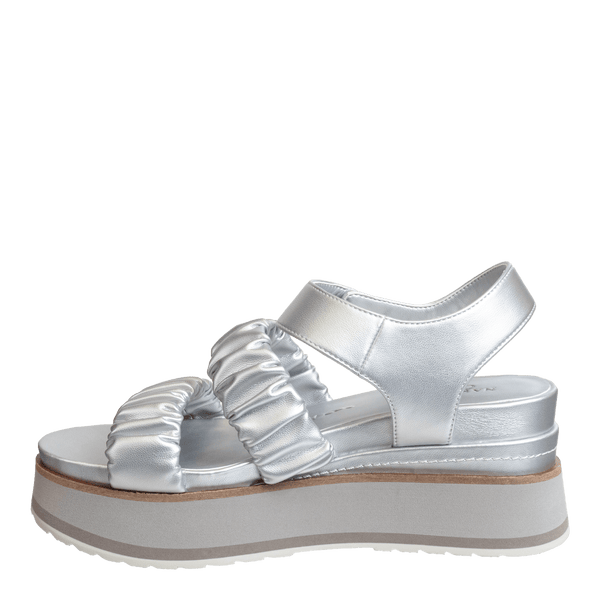 SENSOR in SILVER Platform Sandals
