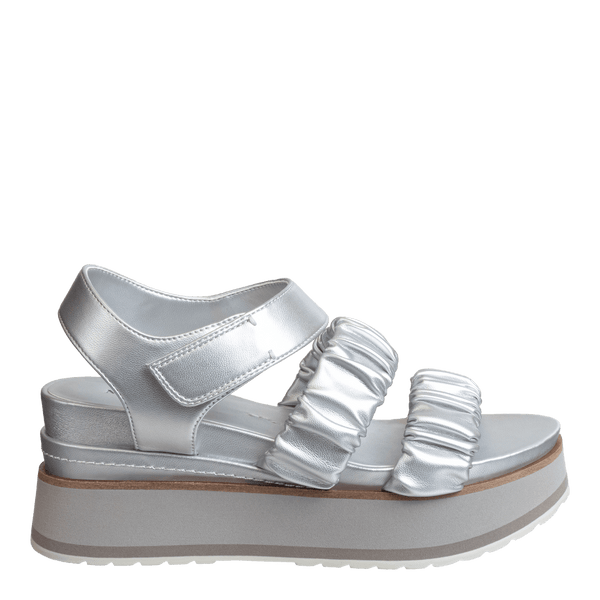 SENSOR in SILVER Platform Sandals