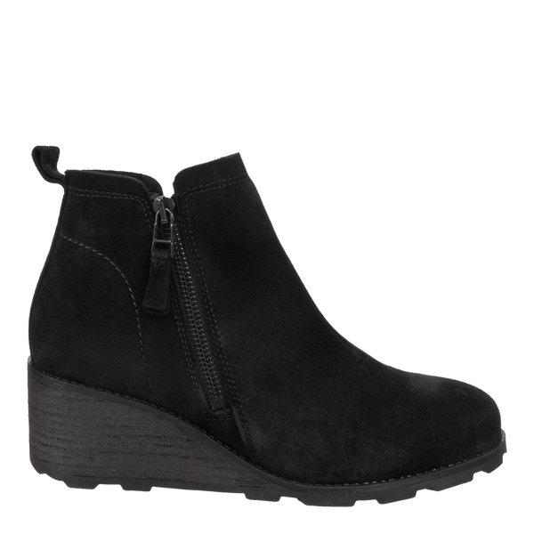 STORY in BLACK Wedge Ankle Boots