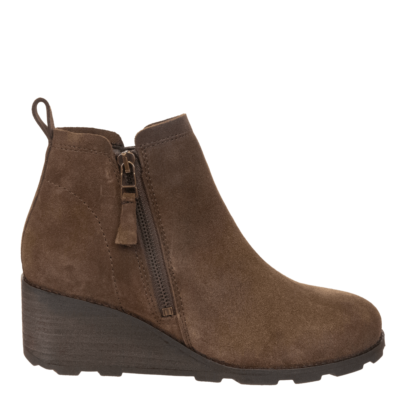 Brown top wedge boots
