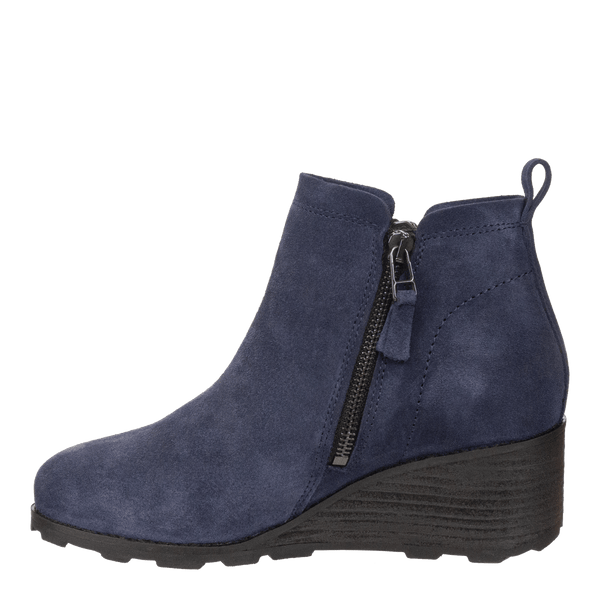 STORY in NAVY Wedge Ankle Boots