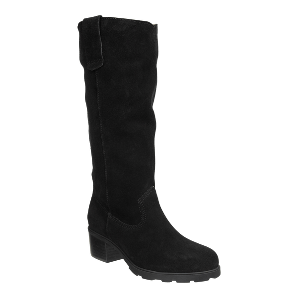 TALLOW in BLACK Heeled Mid Shaft Boots