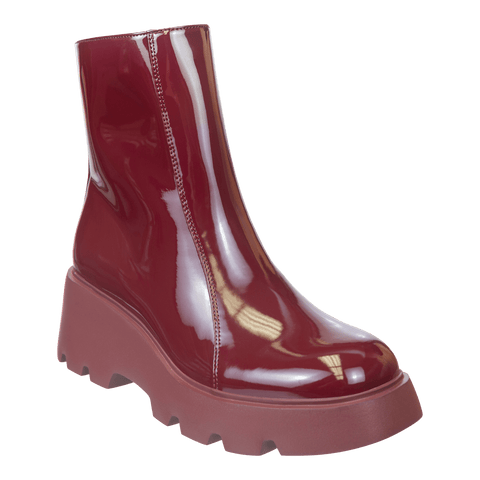XENUS in DEEP RED Platform Ankle Boots